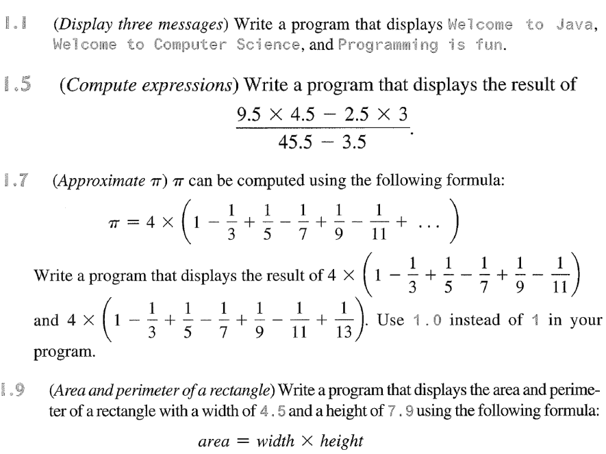 Help me with these Java Programming problems: Thank you Write a program