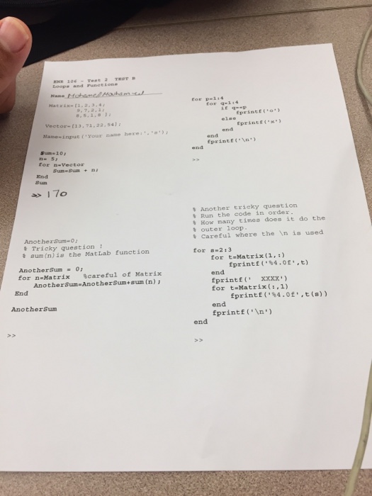  AnotherSum = 0; % Tricky question ! % sum (n) is