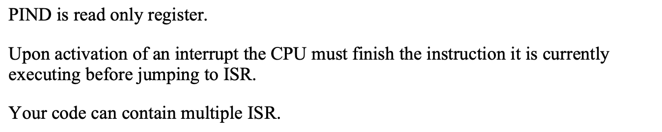 are True or False: (1 point each) PIND is read only register.