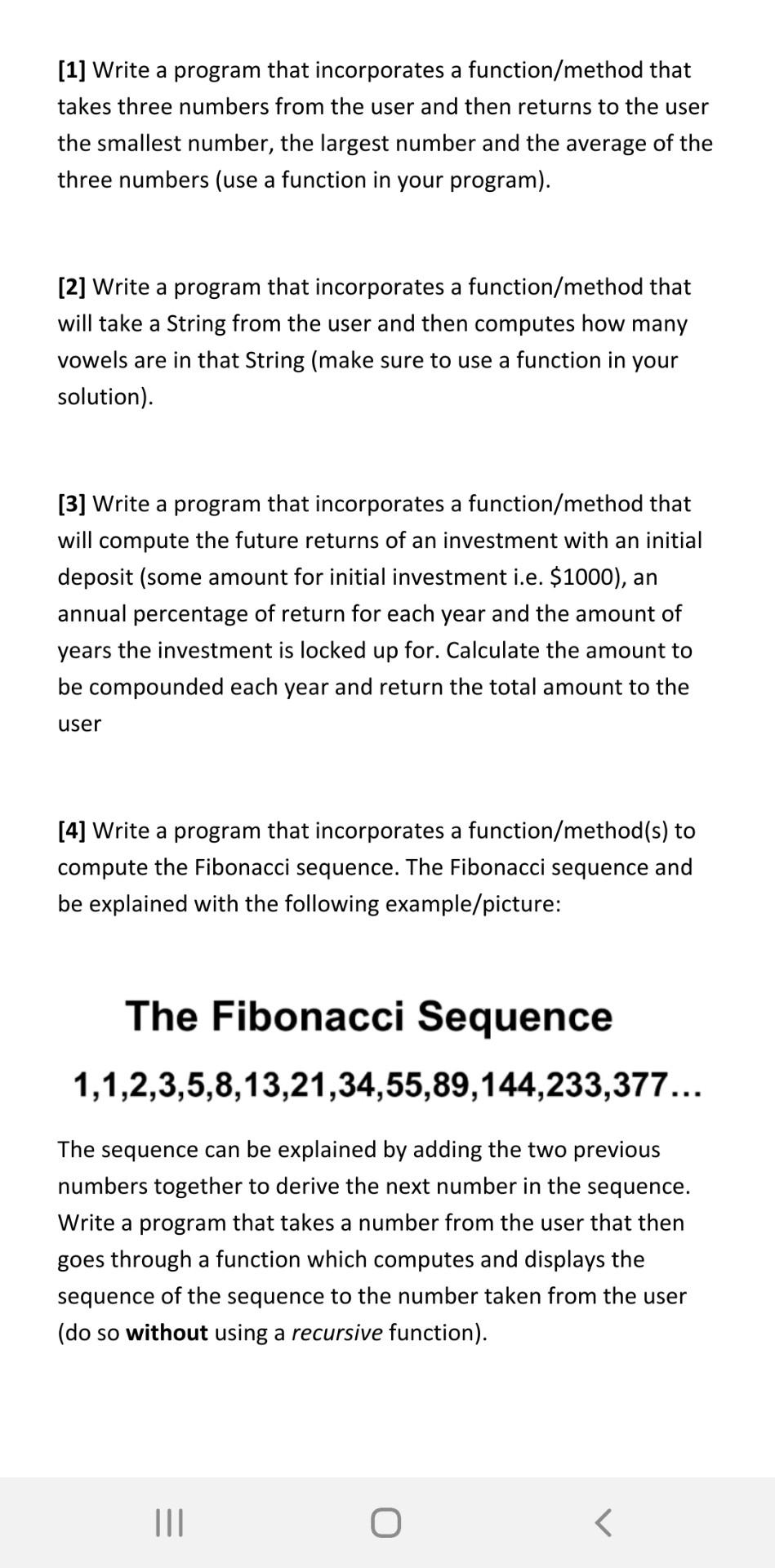  write a java program [1] Write a program that incorporates a