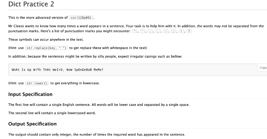 wants to know how many times a word appears in a sentence.