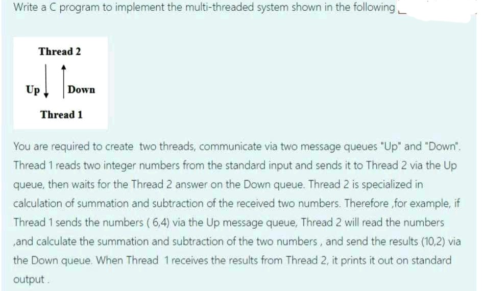 operating system : solve this task please ! use message queue to