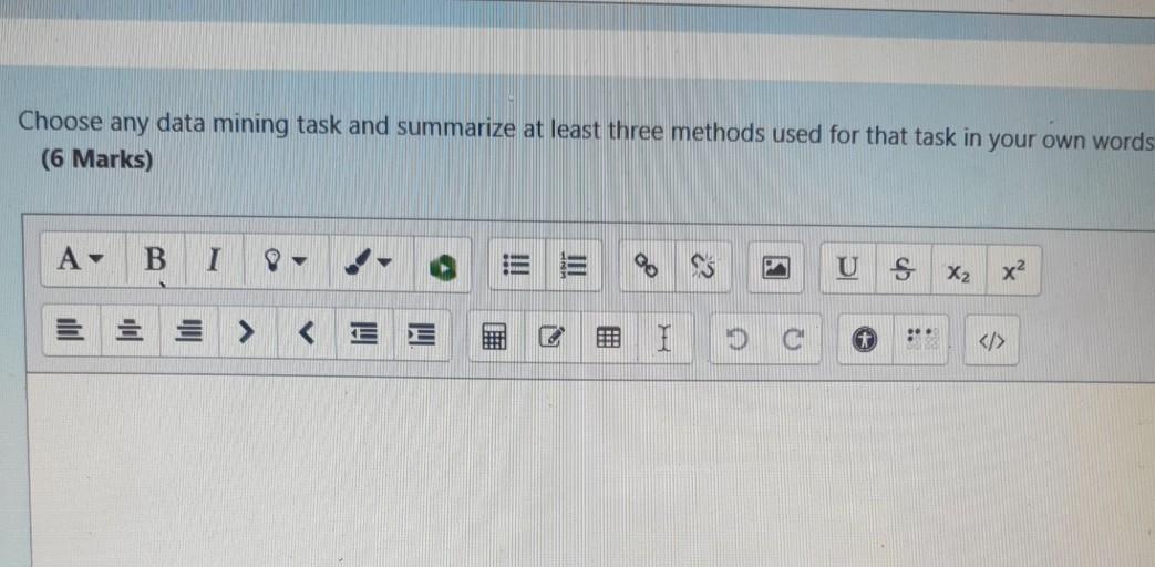  Urgent!! please answer fast Choose any data mining task and summarize