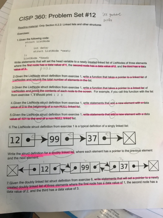  Help me with these questions plz CISP 360: Problem Set #12