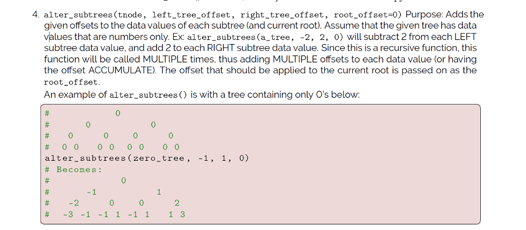 Python 3.x RECURSION Binary Tree ADT This is the code that I