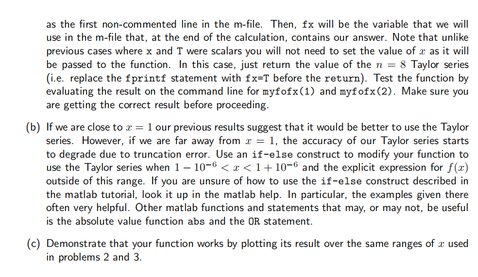 a matlab function that can evaluate f(x) to a given accuracy for