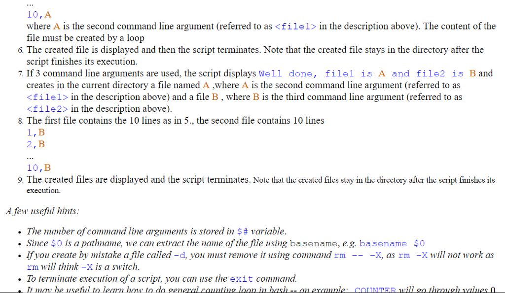 bash script named script2 The name of your bash script must be