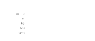 the following sequence patterns 1) . 4) 3 3-3 431 54321