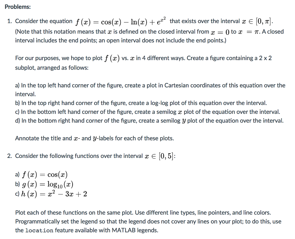  Consider the equation f(x) = cos(x) - ln(x) + ex^2 that