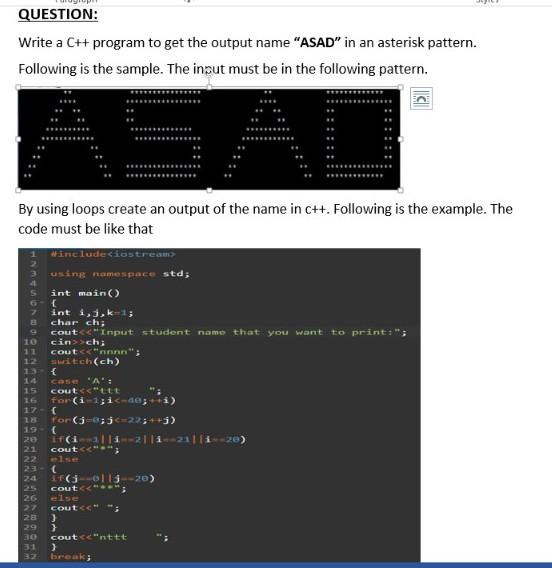 the output must be in horizontal pattern and the Answer must