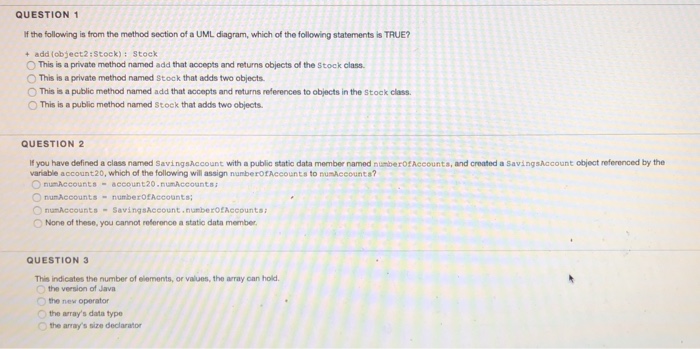  QUESTION 1 If the following is from the method section of