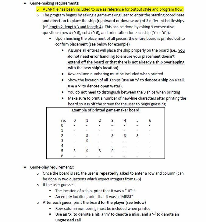 popular game called Battleship. The main learning objectives of this lab are