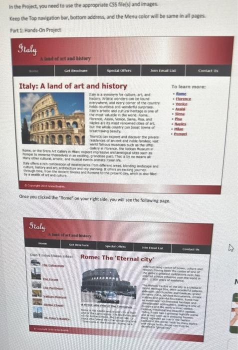  Help Html & Css In the Project, you need to use