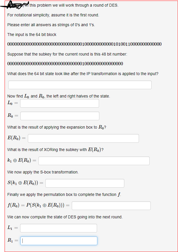 Cryptography. Please answer the question step by step . this problem we