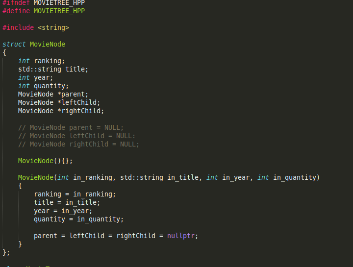Tree. However, I am havin trouble just reading in the file and