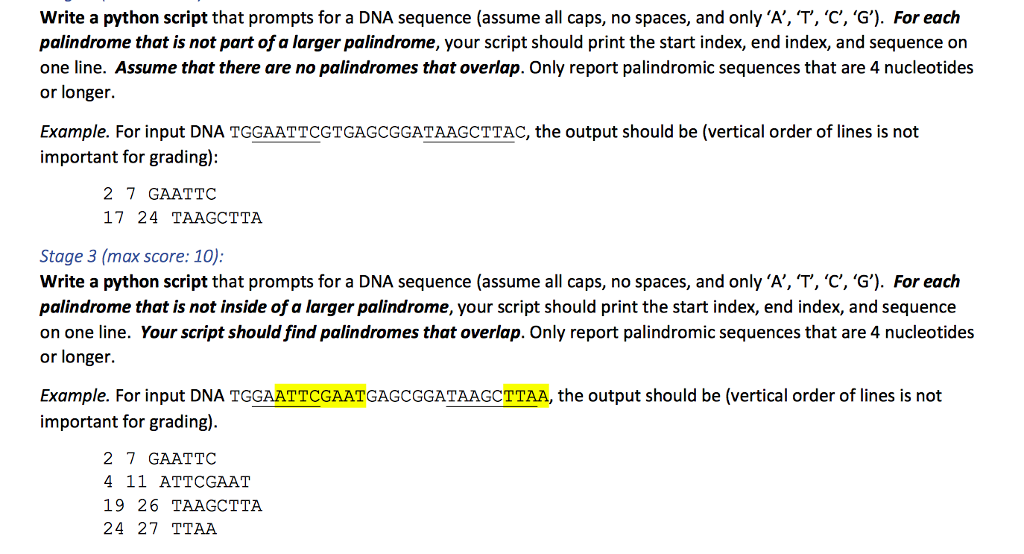  write a python script that prompts for a DNA sequence (assume