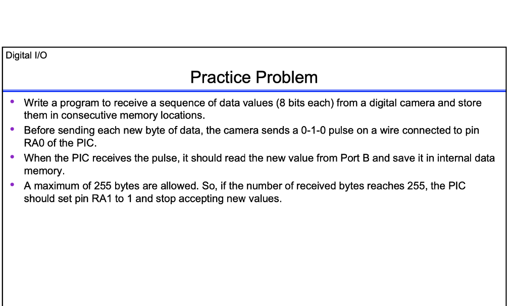 embedded design system - Write a program to receive a sequence of