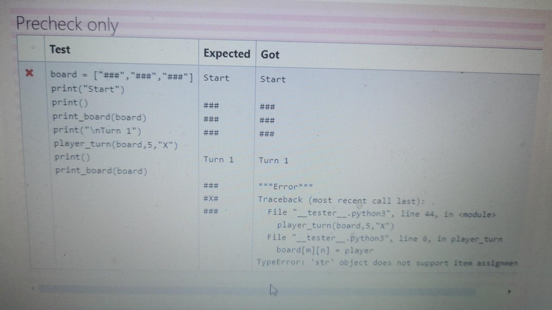 Noughts and Crosses). The function takes 3 parameters: 1. The first parameter