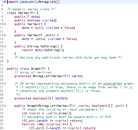 Please complete the completeGraph() method. 1 import java .ut ArrayList 6 Generic