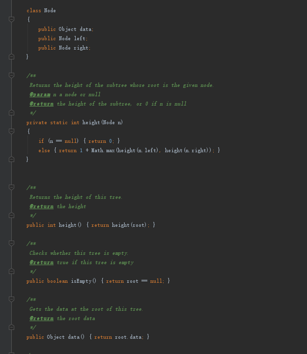boolean isBalanced(BinaryTree bTree) { } //============================================================================= public static void main( String []