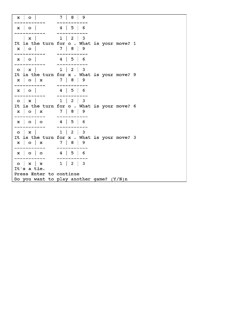 Each player alternates choosing an open space in the grid to mark