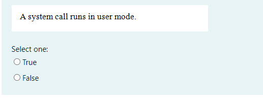 controller cards require a driver. Select one: O True O False A