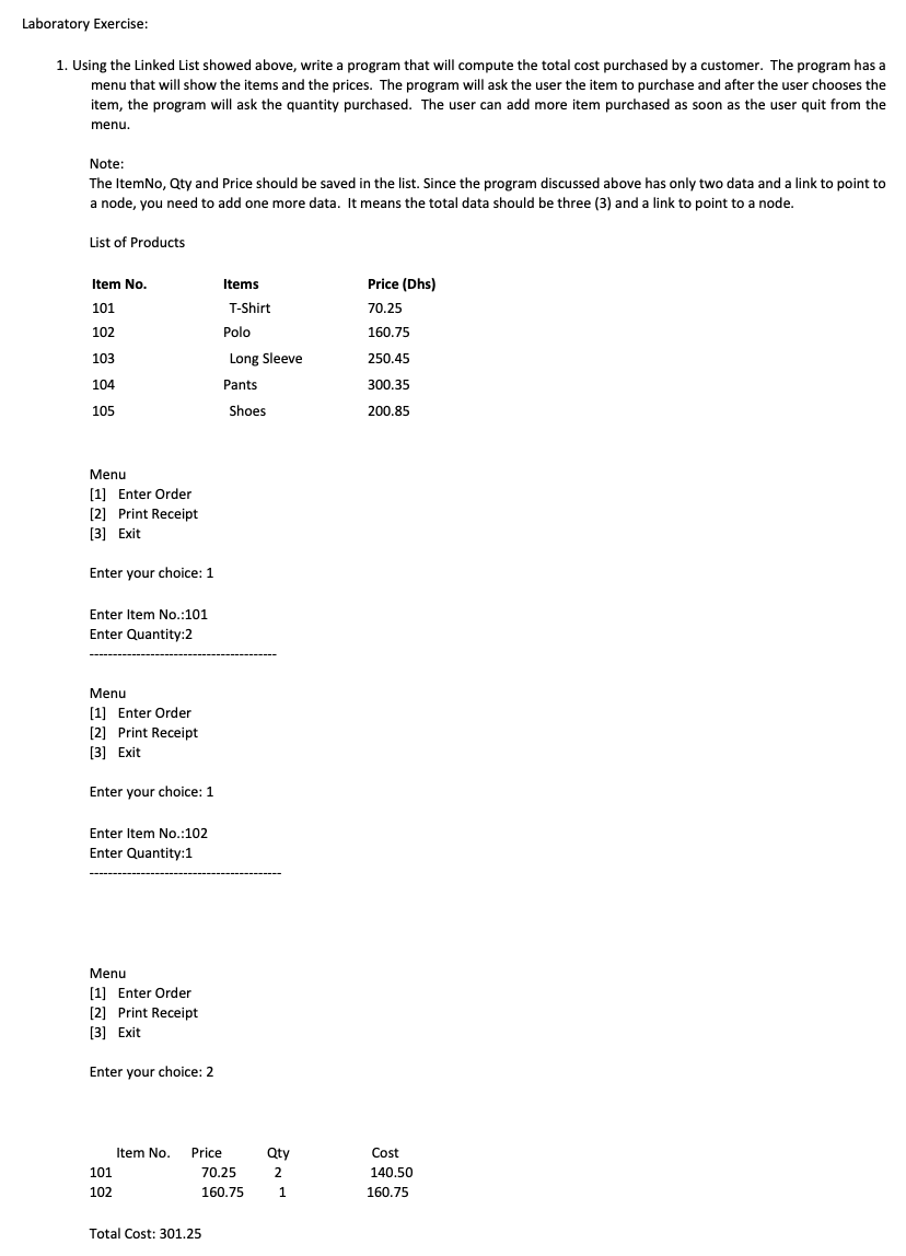 Java Program: Using 3 classes: class Link { public int iData; //