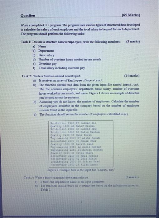  Question [65 Marks] Write a complete Ch program. The program tes