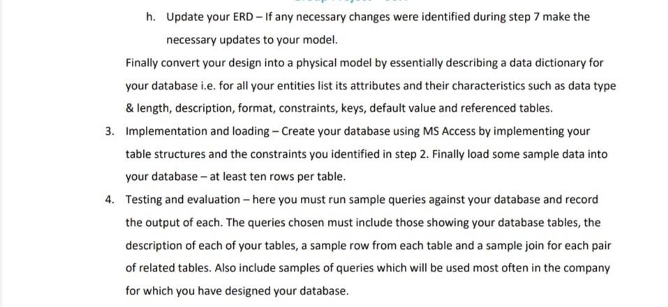 to design and implement a database system for the dream company of