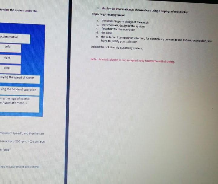  Develop the system under the 3. deplay the information as shown