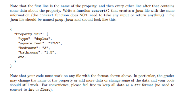 bunch of data about a single real estate property. In particular, suppose