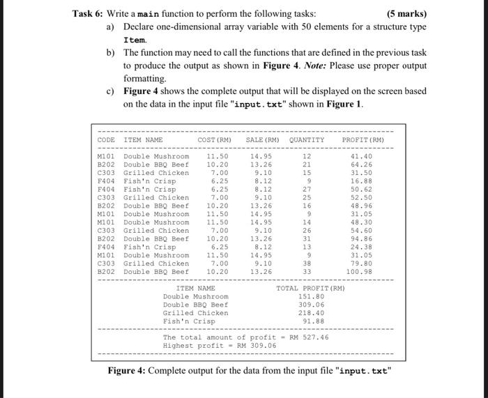 amount of profit, and the highest profit. The program should perform the