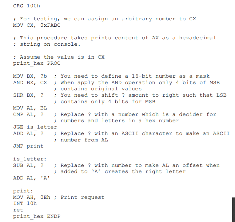 hi, I need to edit the emu8086 code so it dose the