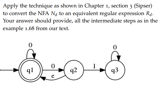 Apply the technique as shown in Chapter 1, section 3 (Sipser)