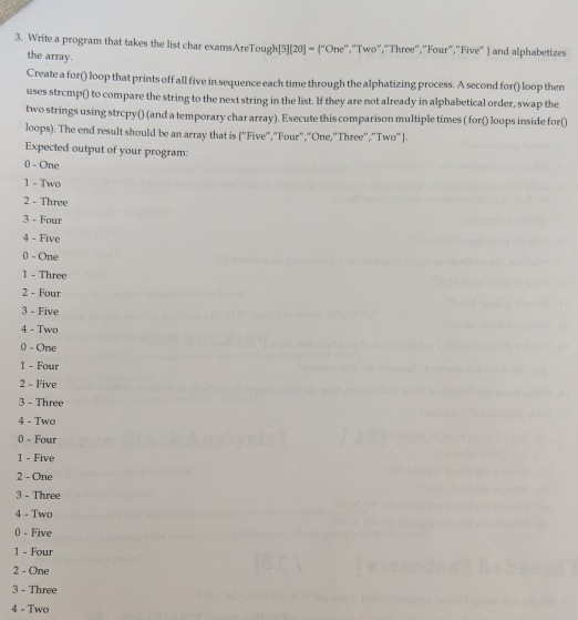  in C programming 3. Write a program that takes the list
