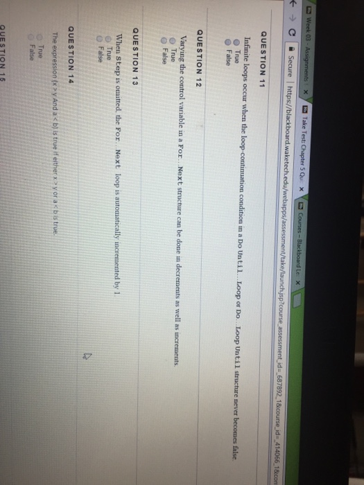  Infinite loops occur when the loop continuation condition in a Do