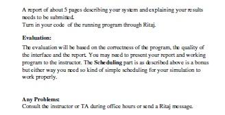 page replacement algorithms. The project will be done in groups of up