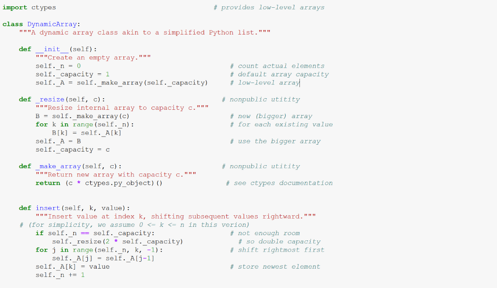 resize occurs, the resize operation takes time to copy all the elements