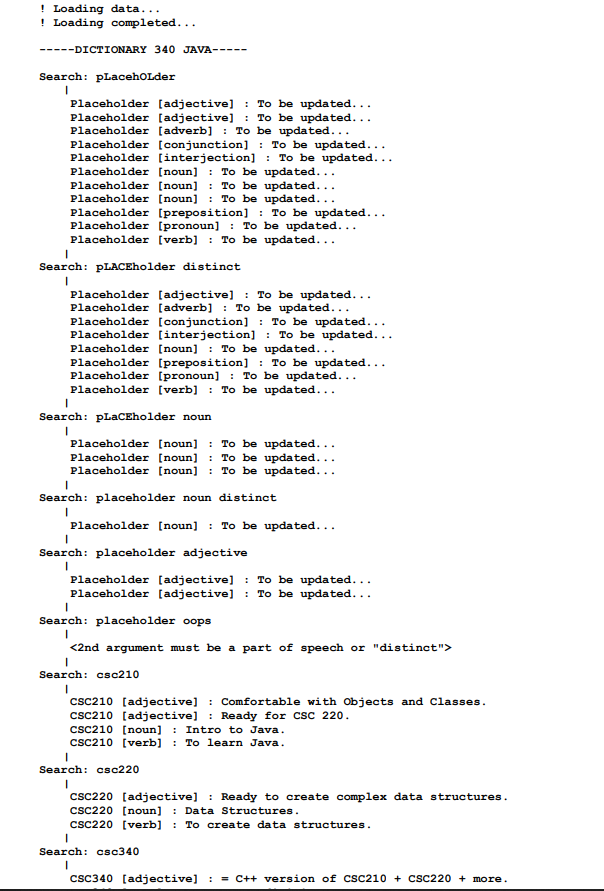 We are hired to implement an interactive dictionary. Our dictionary takes input