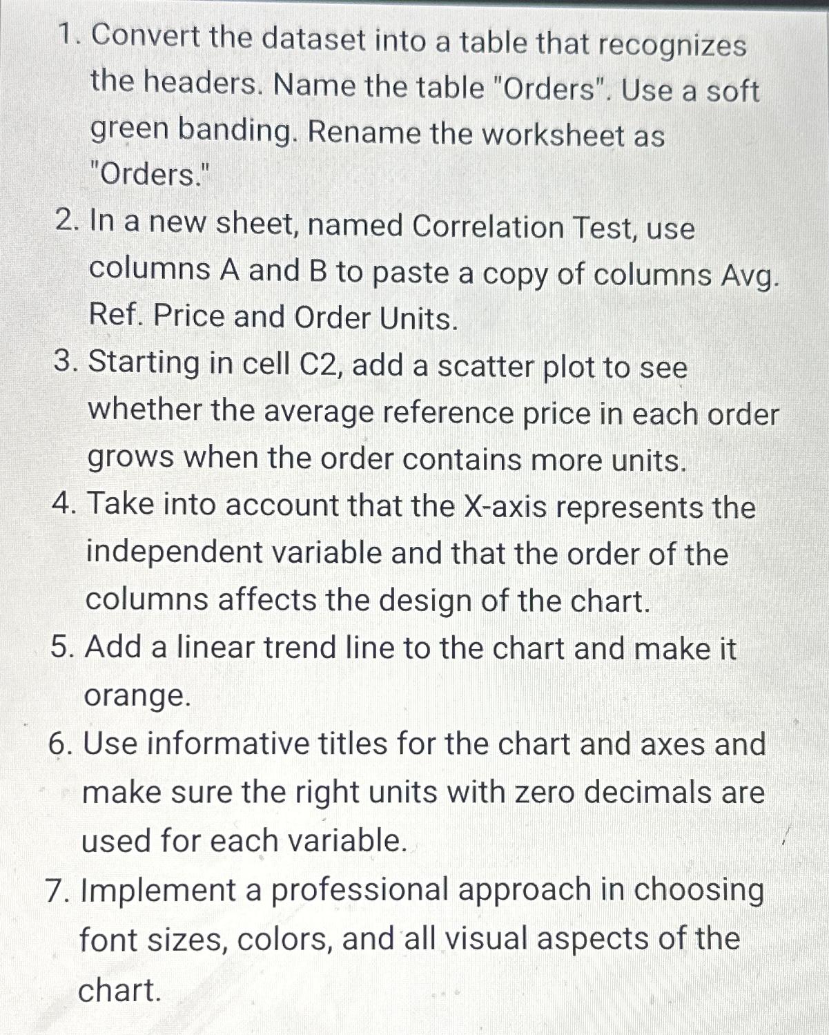  Convert the dataset into a table that recognizes the headers. Name