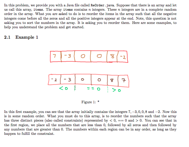 JAVA Problem: ReOrder.java ******Starter Code: including what I've tried so far***** public