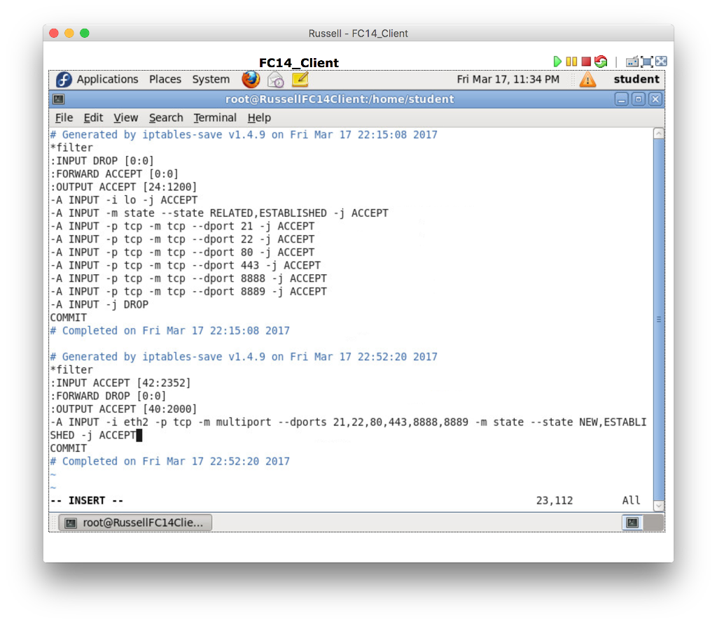 Create firewall rules that block all traffic ecevept for http/https, ssh, ftp,