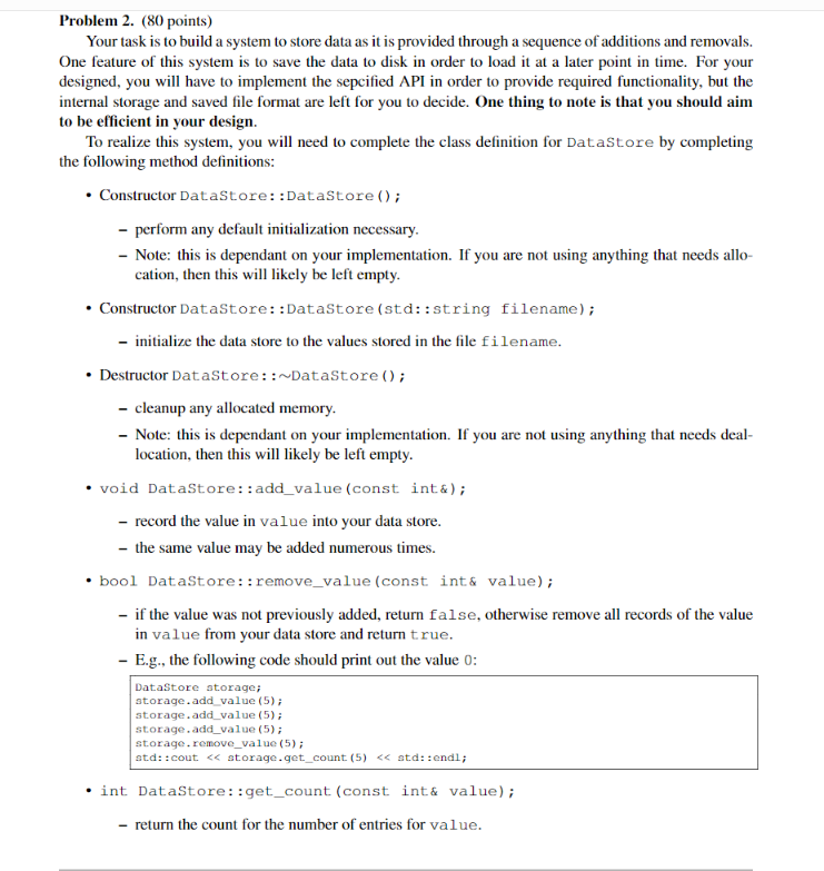  #include #include #include "DataStore.hpp" /** * Construct an empty DataStore. */