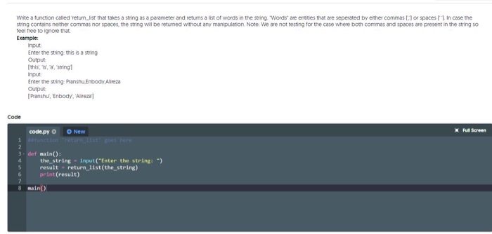  write a uction called retumJisr that takes a string as a
