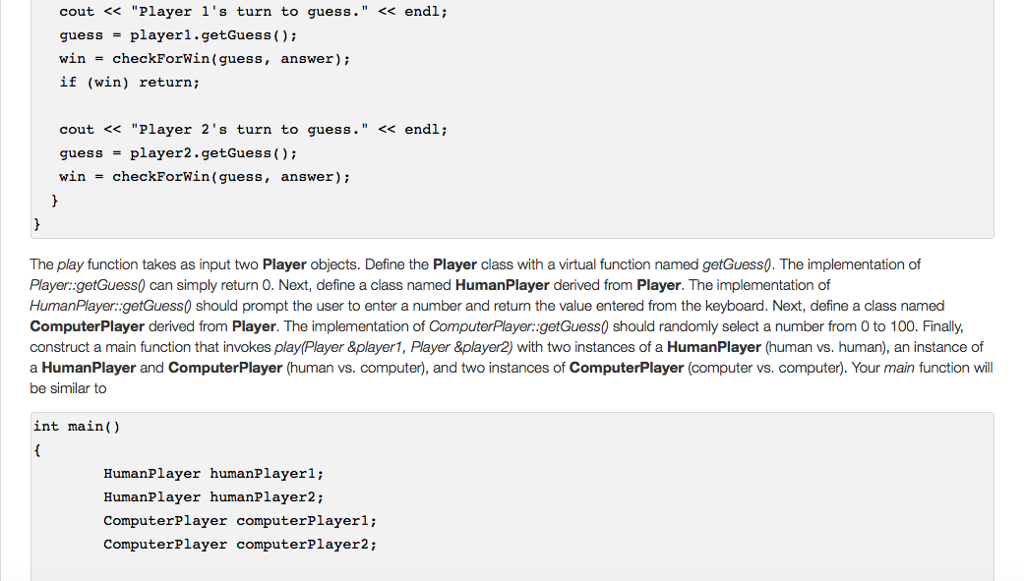 two players attempt to guess a number. Your task is to extend
