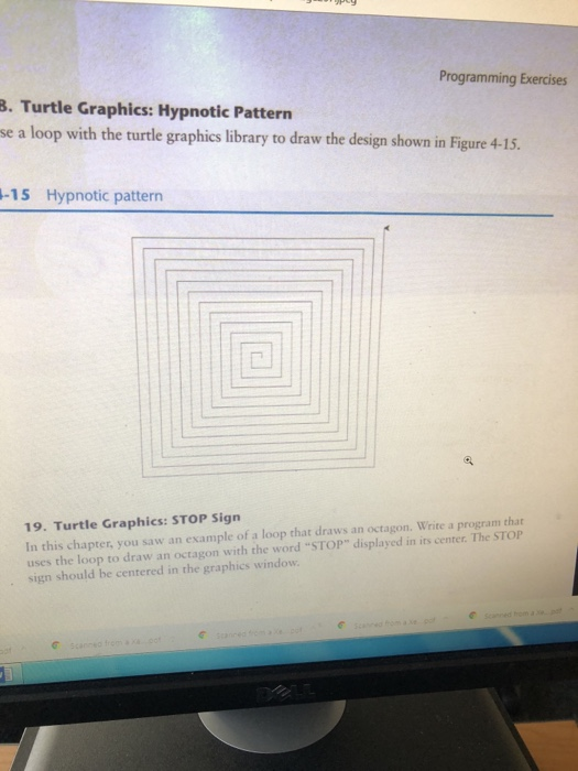  ramming Exercises 8. Turtle Graphics: Hypnotic Pattern se a loop with