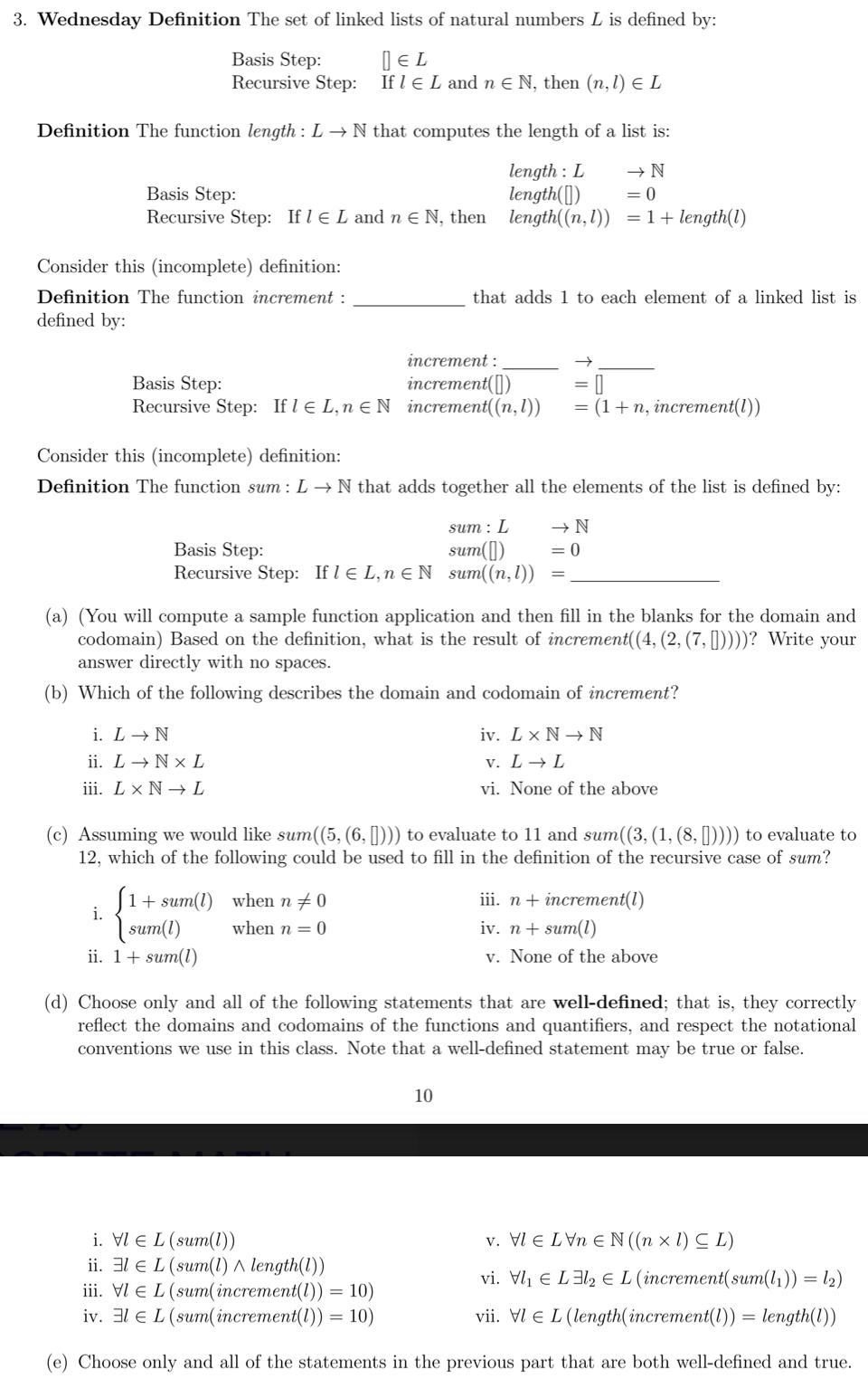 Please solve 3 a, d, and e. B is iv and c