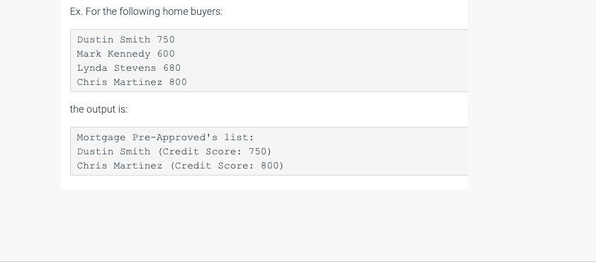 List HomeBuyers make the Mortgage Pre-Approved list if their Credit Score is