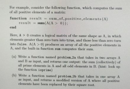  matlab For example, consider the following function, which computes the sum