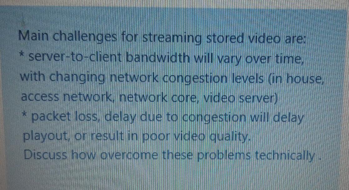  Course name : Computer Network. Please try to give answer from